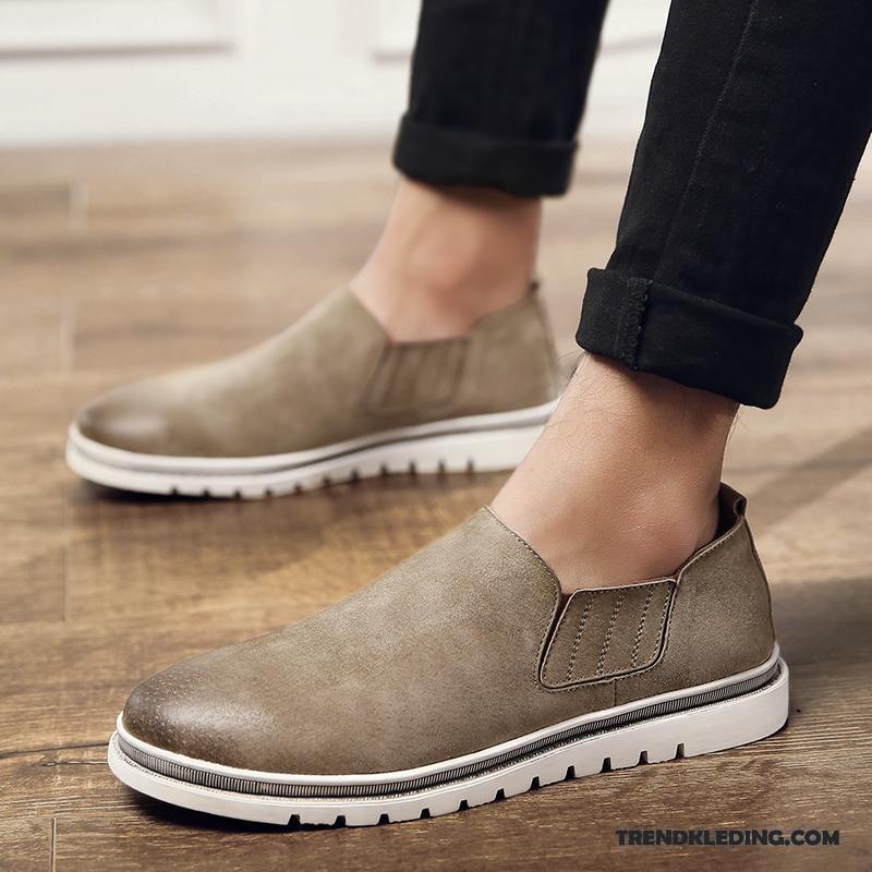 Mocassins Heren Casual Bootschoenen Mannen Voorjaar 2018 Leren Schoenen Grijs