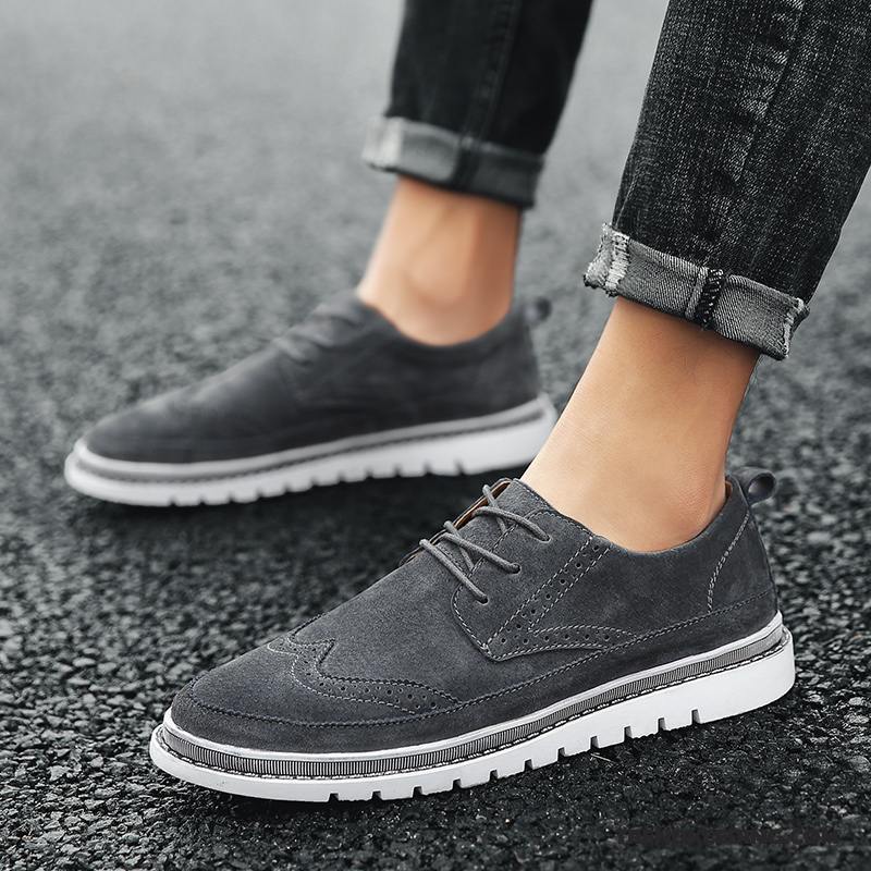 Mocassins Heren Casual Bootschoenen Mannen Voorjaar 2018 Leren Schoenen Grijs