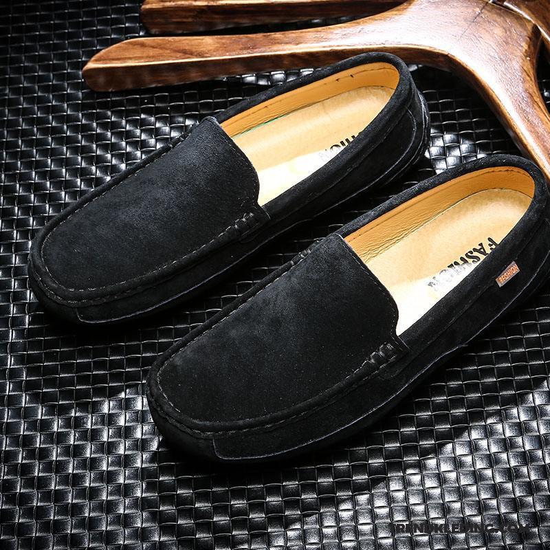 Mocassins Heren Casual Slip On Driver Zachte Zolen Zomer Echt Leer Kaki