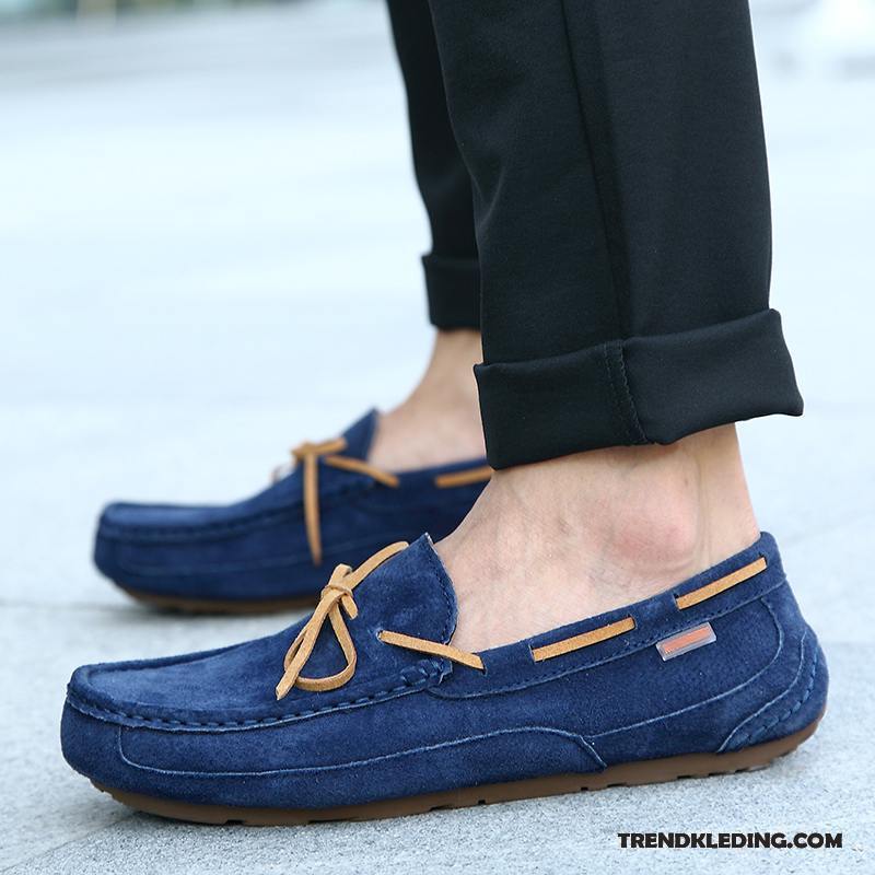 Mocassins Heren Casual Slip On Driver Zachte Zolen Zomer Echt Leer Kaki