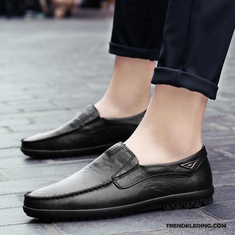 Mocassins Heren Echt Leer Bootschoenen Bedrijf 2018 Casual Slip On Geel Zwart