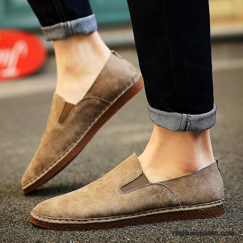 Mocassins Heren Echt Leer Bootschoenen Brits Trend Casual 2018 Kaki