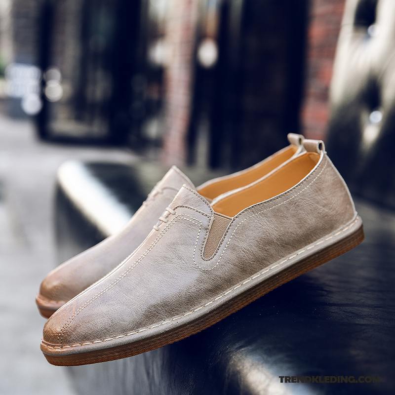 Mocassins Heren Echt Leer Bootschoenen Brits Trend Casual 2018 Kaki