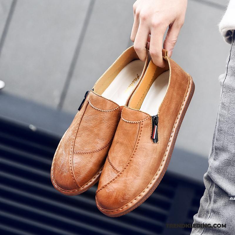 Mocassins Heren Echt Leer Bootschoenen Brits Trend Casual 2018 Kaki