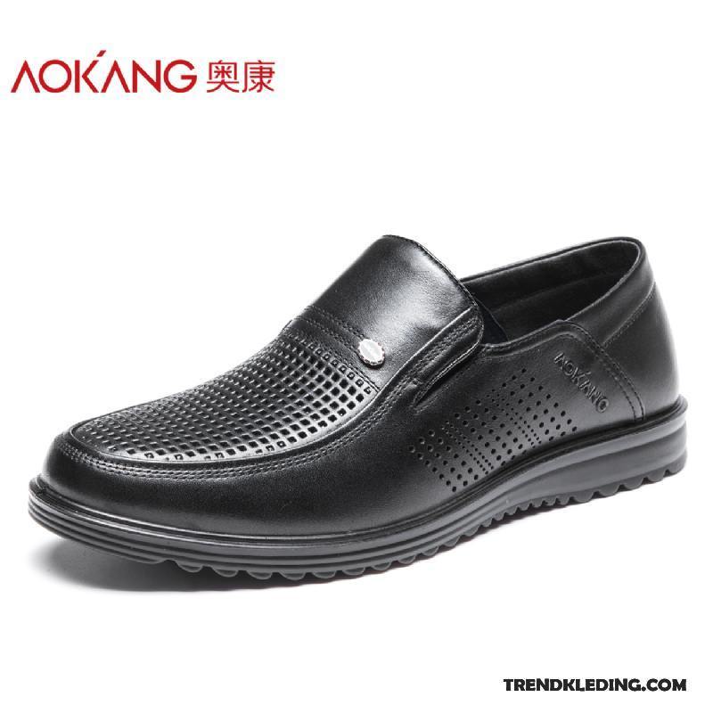 Mocassins Heren Kant Schoenen Echt Leer Slip On Mannen Sandaal Bruine
