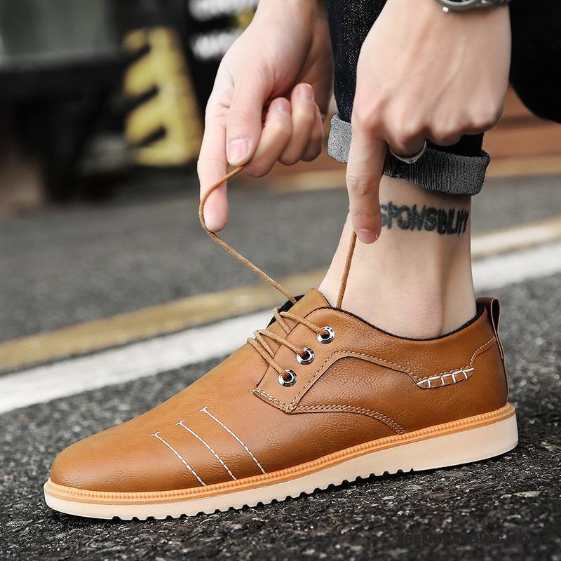 Mocassins Heren Leren Schoenen Brits Bedrijf Zomer Casual Mannen Zwart