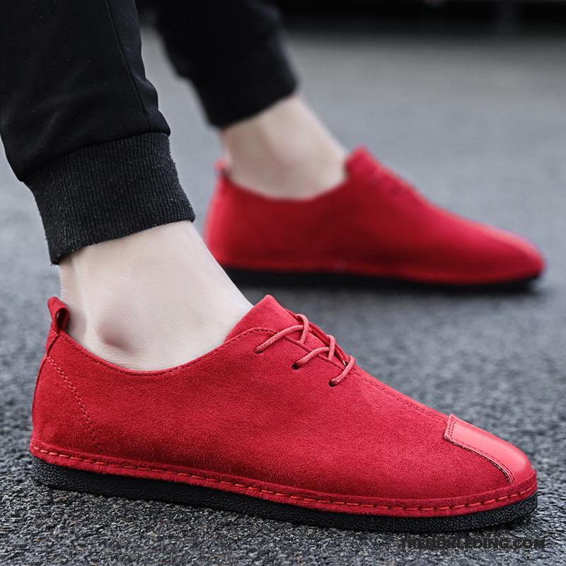 Mocassins Heren Leren Schoenen Casual Mannen Trend Ademende Slip On Zwart