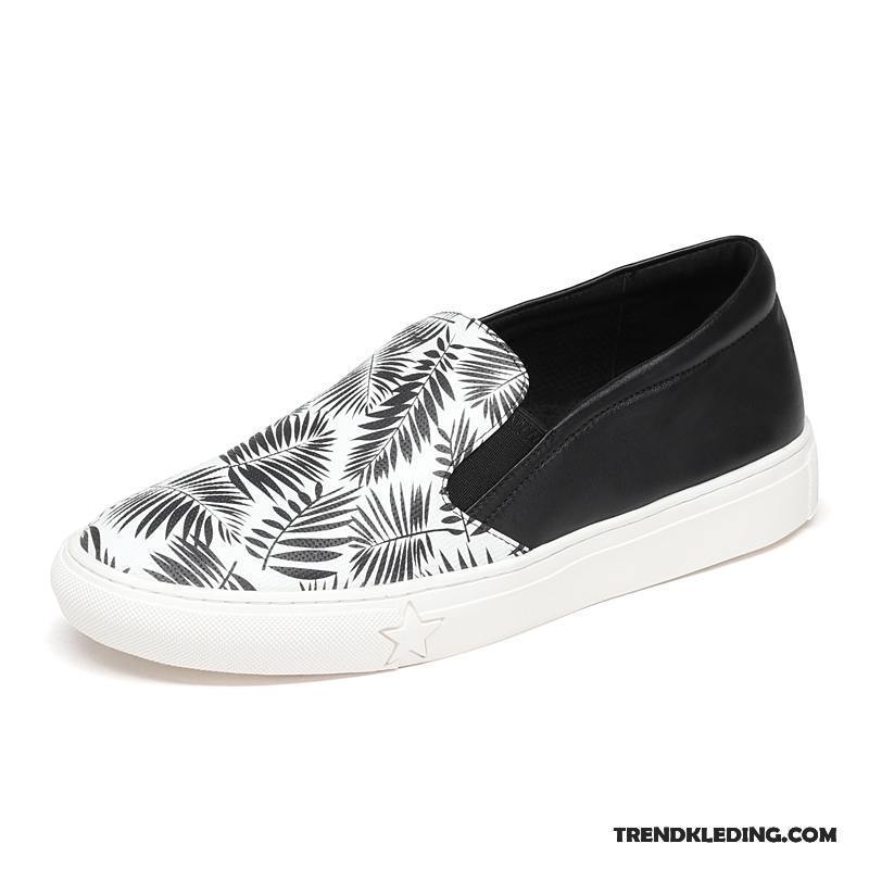 Mocassins Heren Loafers Graffiti Voorjaar Echt Leer Casual Herfst Rood