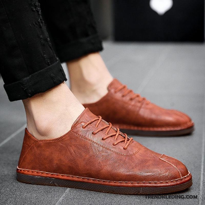 Mocassins Heren Mannen Ademende Leren Schoenen 2018 Trend Bootschoenen Grijs