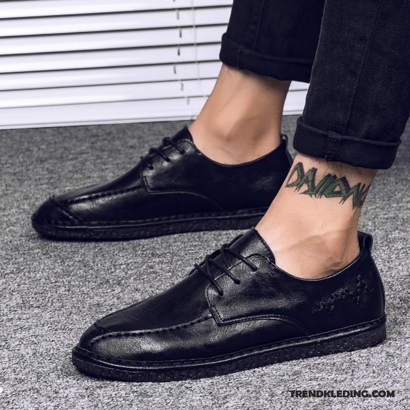 Mocassins Heren Mannen Ademende Leren Schoenen 2018 Trend Bootschoenen Grijs