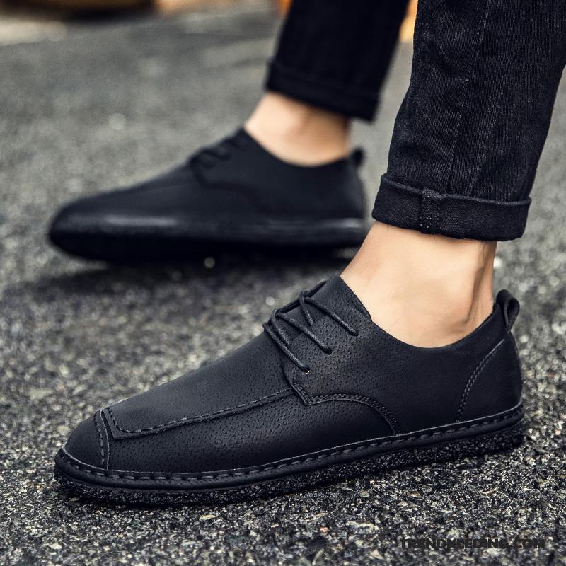 Mocassins Heren Mannen Brits Leren Schoenen Casual Bootschoenen Alle Wedstrijden Rood Bruine