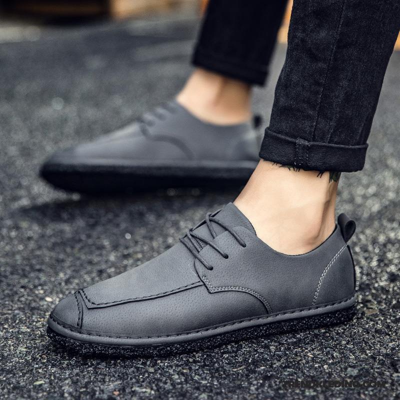 Mocassins Heren Mannen Brits Leren Schoenen Casual Bootschoenen Alle Wedstrijden Rood Bruine