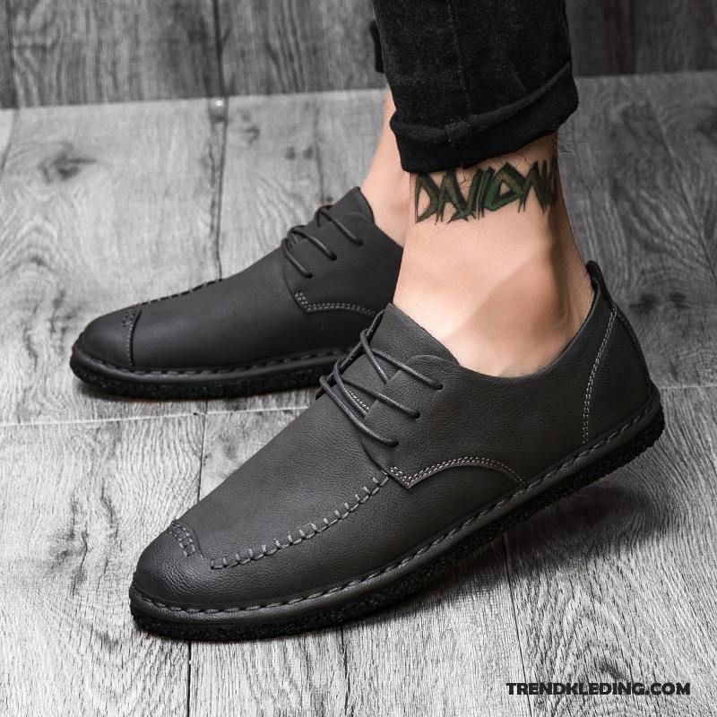 Mocassins Heren Mannen Brits Leren Schoenen Casual Bootschoenen Alle Wedstrijden Rood Bruine