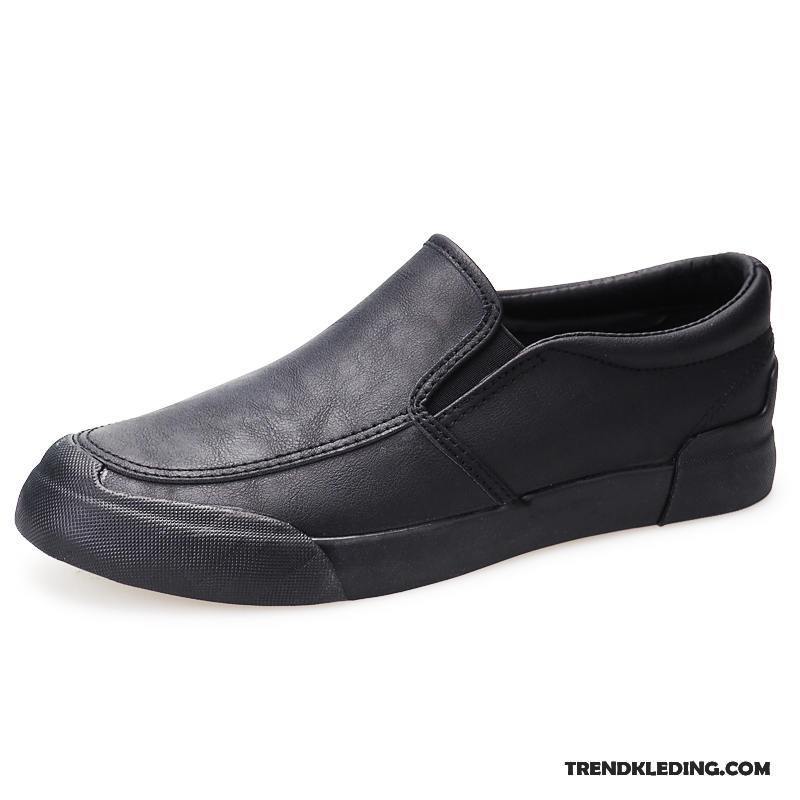 Mocassins Heren Mannen Casual Leren Schoenen Loafers Voorjaar Trend Rode Wijn