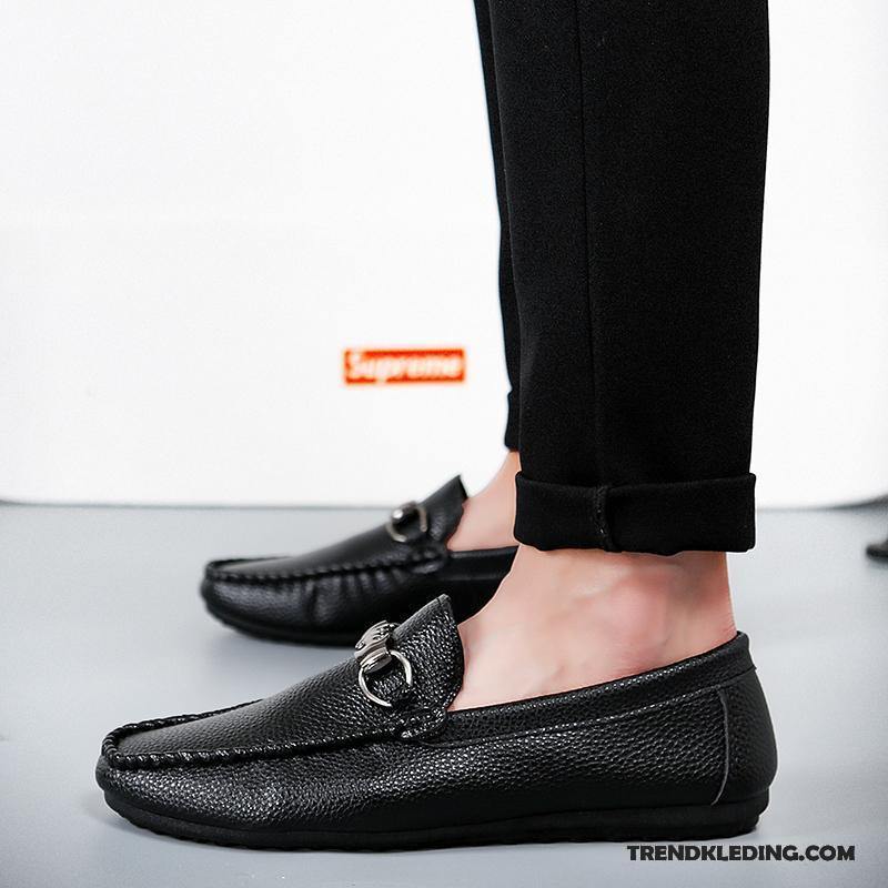 Mocassins Heren Mannen Schoenen Leren Schoenen Casual Loafers Jeugd Zwart