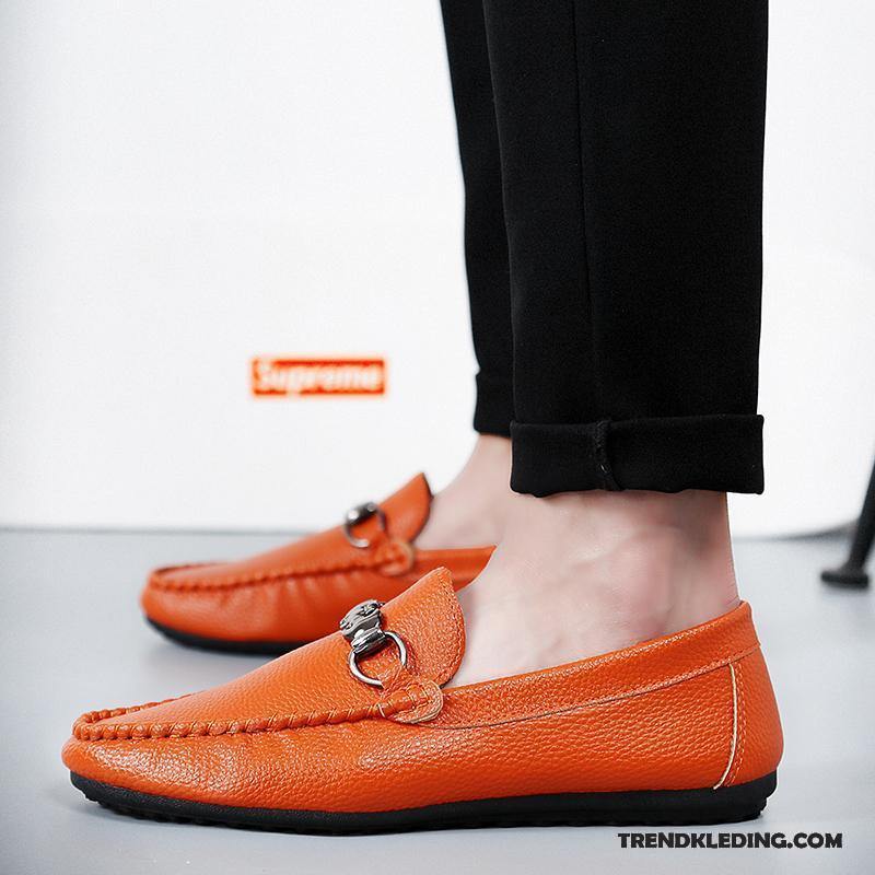 Mocassins Heren Mannen Schoenen Leren Schoenen Casual Loafers Jeugd Zwart