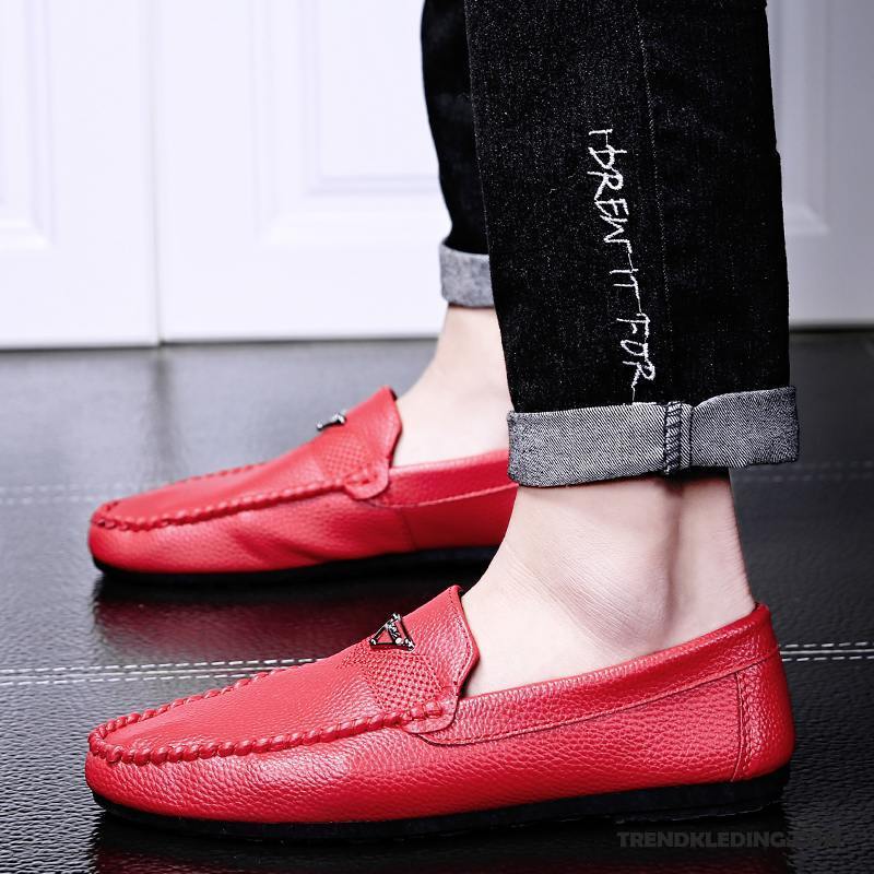 Mocassins Heren Mannen Trend Schoenen Voorjaar Slip On Casual Rood