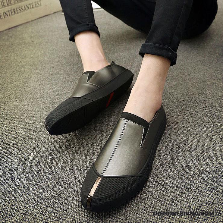 Mocassins Heren Schoenen Brits Trend Loafers Leren Schoenen Bootschoenen Zwart