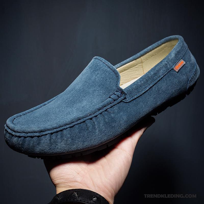 Mocassins Heren Schoenen Echt Leer Slip On Casual Persoonlijk Bootschoenen Bruine Donker