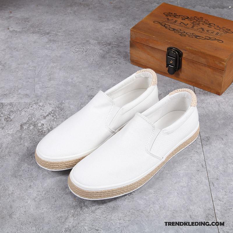 Mocassins Heren Schoenen Slip On Loafers Zomer Mannen Trend Wit