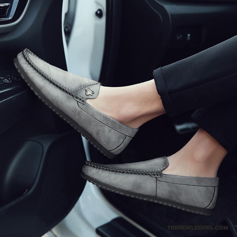 Mocassins Heren Slip On Alle Wedstrijden Casual Loafers Trend Voorjaar Grijs