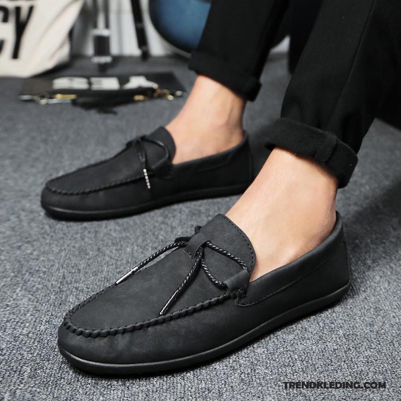 Mocassins Heren Trend Casual Brits Leren Schoenen Bootschoenen Zomer Grijs