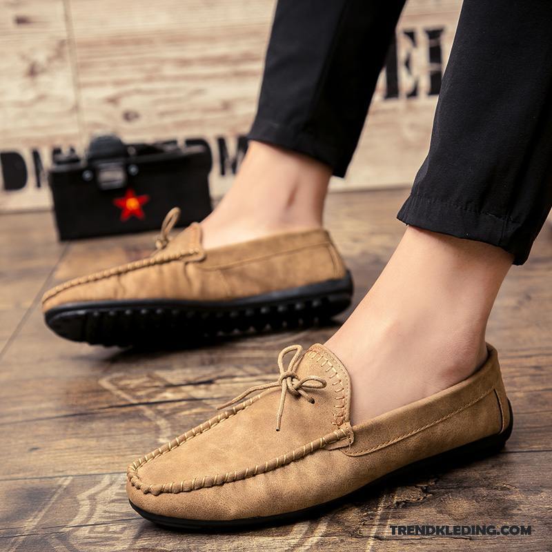 Mocassins Heren Trend Casual Brits Leren Schoenen Bootschoenen Zomer Grijs