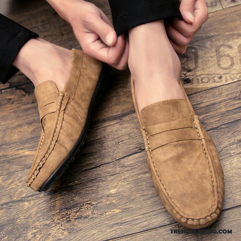 Mocassins Heren Trend Casual Brits Leren Schoenen Bootschoenen Zomer Grijs