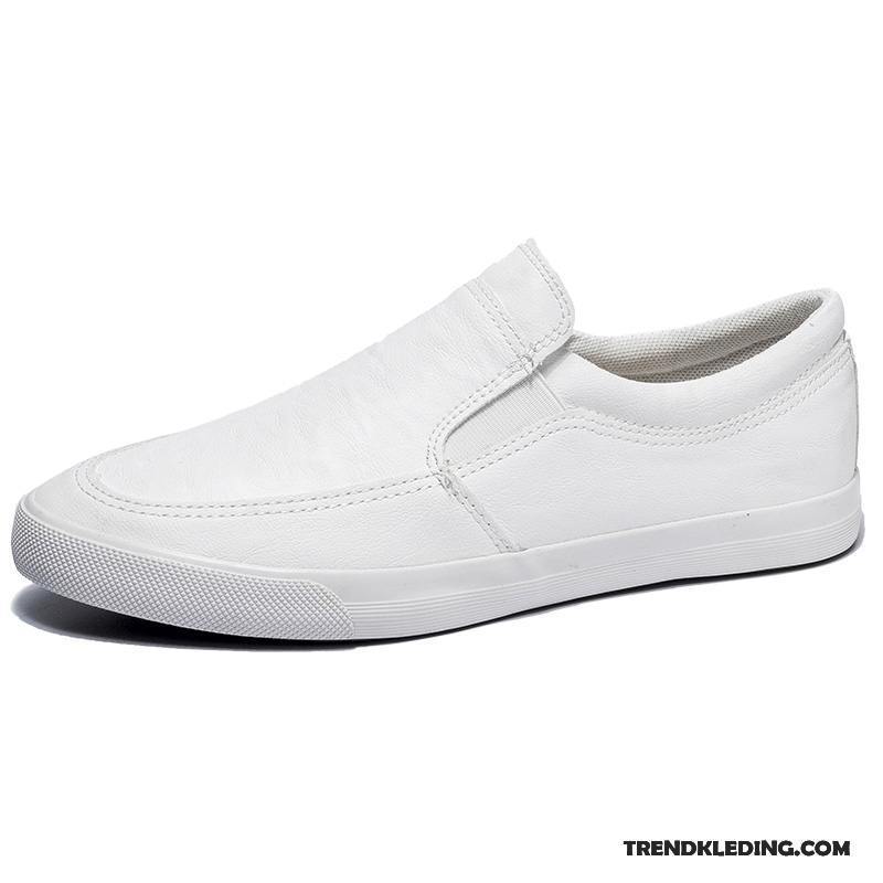 Mocassins Heren Trend Mannen Skateboard Schoenen Zomer Leren Schoenen Slip On Grijs