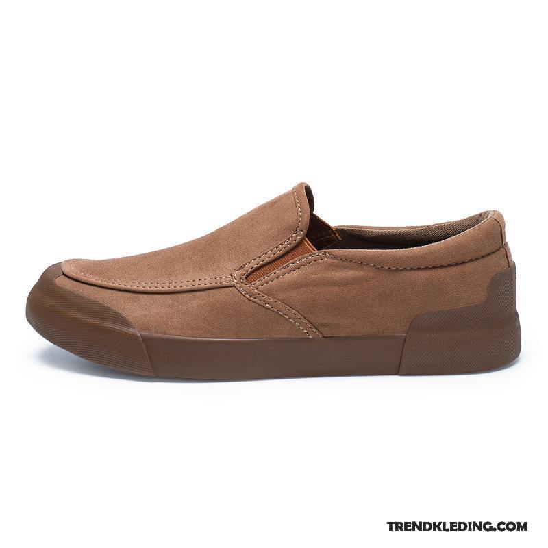 Mocassins Heren Voorjaar Loafers Trend Canvas Casual Mannen Zwart