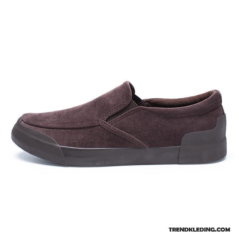 Mocassins Heren Voorjaar Loafers Trend Canvas Casual Mannen Zwart