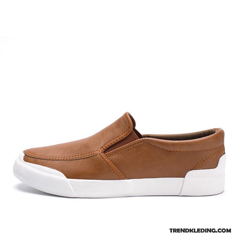 Mocassins Heren Voorjaar Loafers Trend Canvas Casual Mannen Zwart