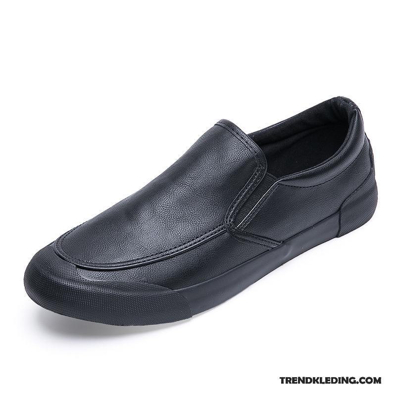 Mocassins Heren Voorjaar Loafers Trend Canvas Casual Mannen Zwart