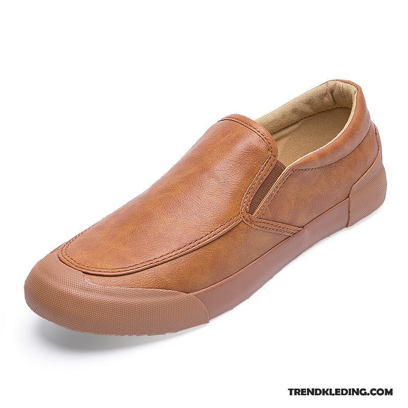 Mocassins Heren Voorjaar Loafers Trend Canvas Casual Mannen Zwart