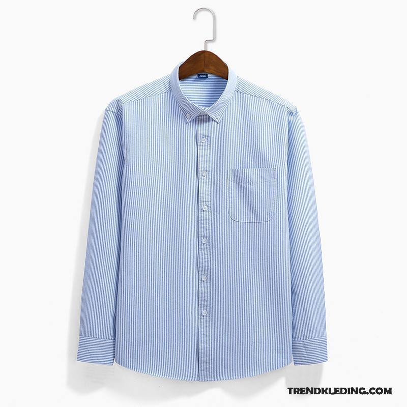 Overhemd Heren Kunst Casual Mode Koe Jeugd Katoen Donkerblauw