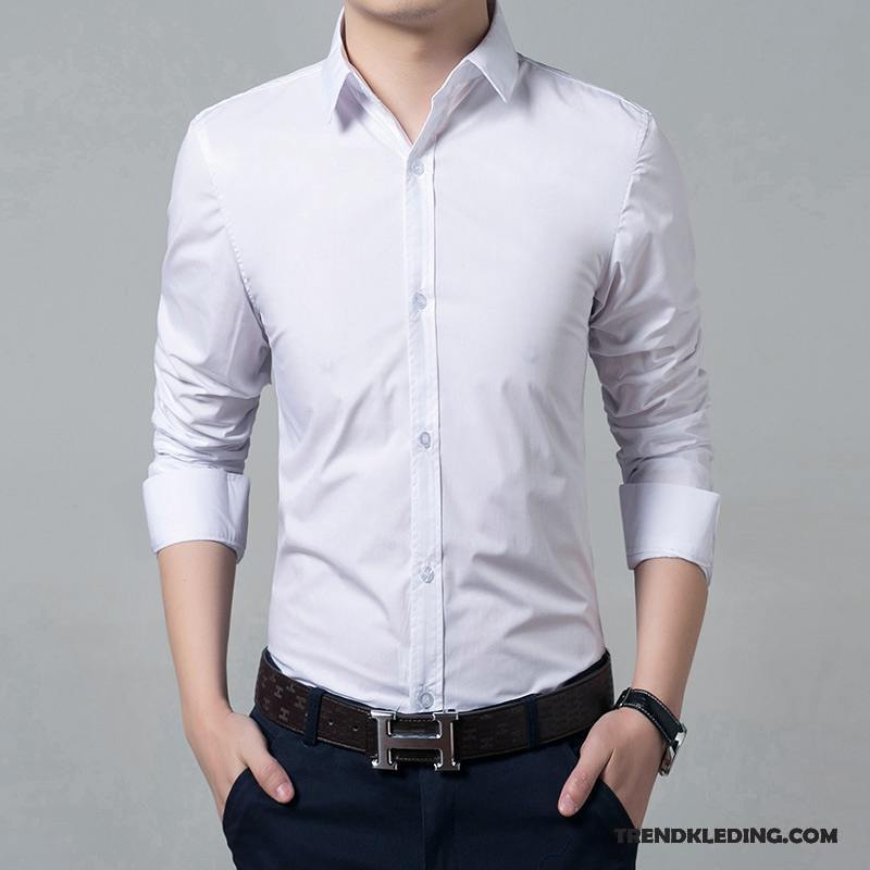 Overhemd Heren Mannelijk Trend Leggings Warme Denim Voorjaar Wit Zwart