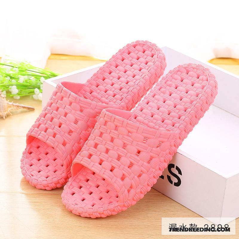 Pantoffels Dames Antislip Plateauzool Badkamer Binnen Zomer Lovers Rood