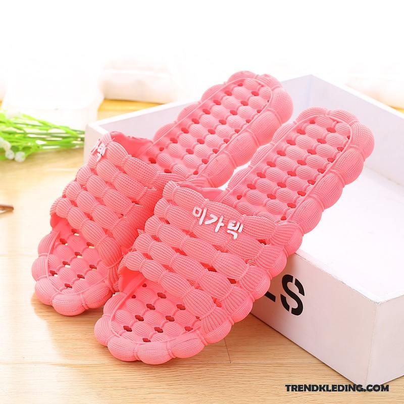 Pantoffels Dames Antislip Plateauzool Badkamer Binnen Zomer Lovers Rood