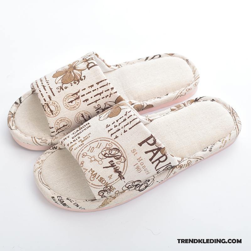 Pantoffels Dames Binnen Zomer Lovers Vrouwen Slippers Mannen Beige