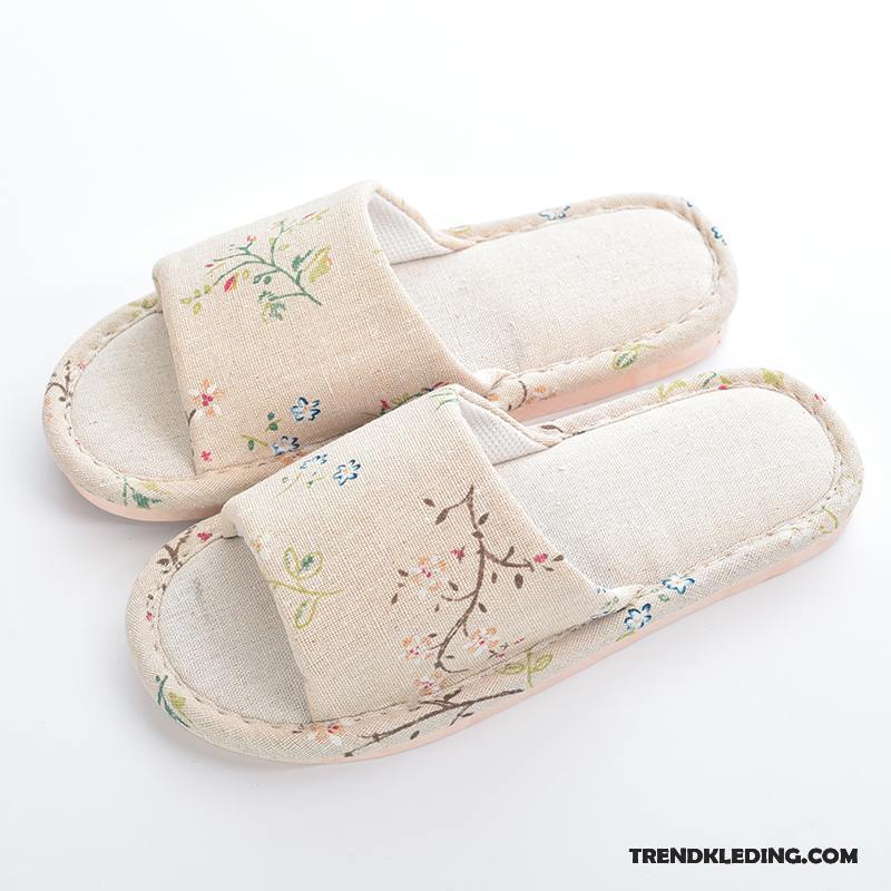 Pantoffels Dames Binnen Zomer Lovers Vrouwen Slippers Mannen Beige