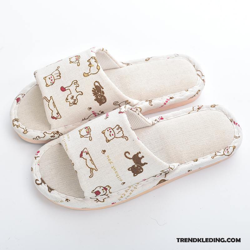 Pantoffels Dames Binnen Zomer Lovers Vrouwen Slippers Mannen Beige