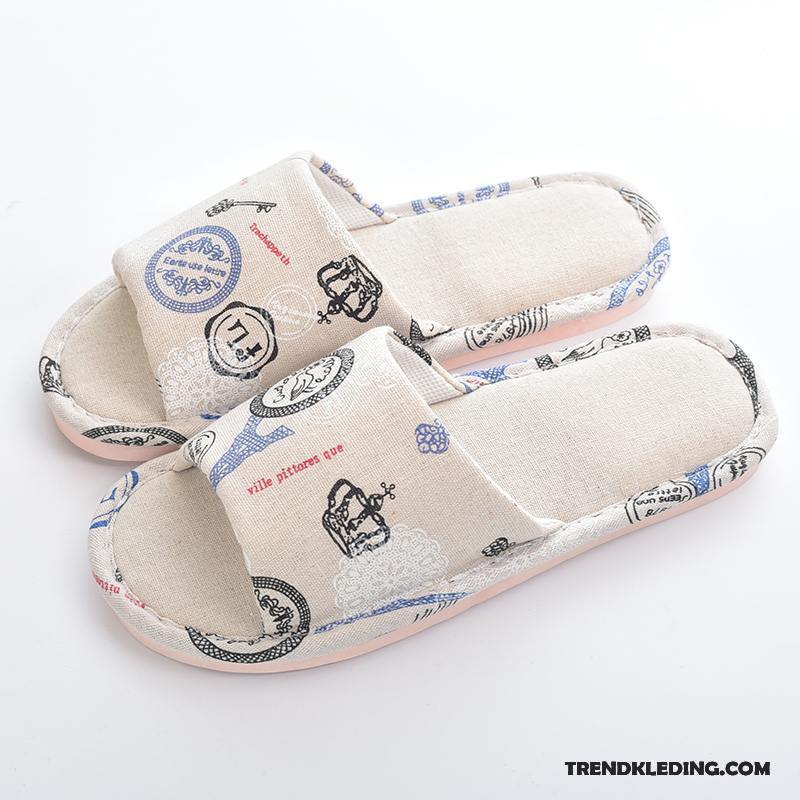 Pantoffels Dames Binnen Zomer Lovers Vrouwen Slippers Mannen Beige