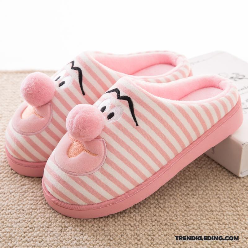 Pantoffels Dames Kind Slippers Mooie Mannen Vrouwen Warm Roze