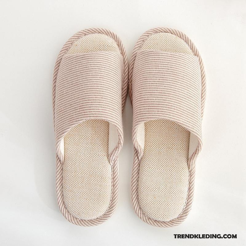 Pantoffels Dames Slippers Binnen Vrouwen Zomer Katoen Lovers Grijs