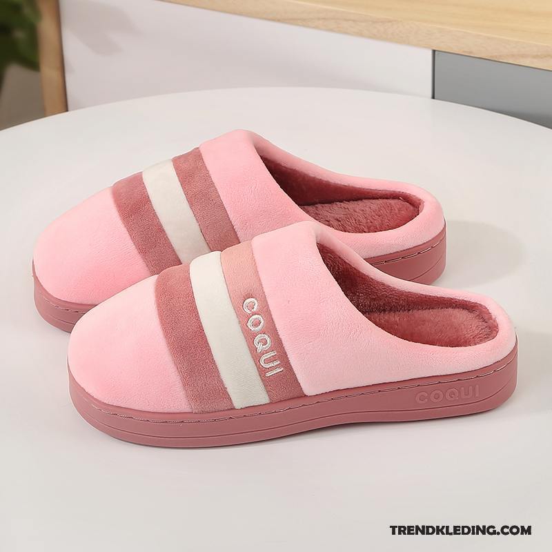 Pantoffels Dames Slippers Binnen Warm Antislip Schoenen Lovers Roze