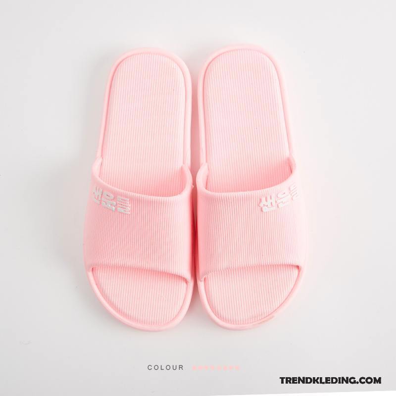 Pantoffels Dames Vrouwen Zomer Mannen Badkamer Binnen Slippers Roze Rood