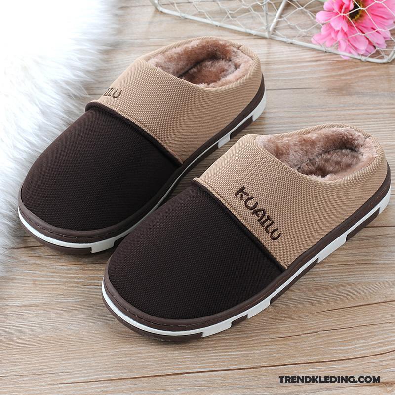 Pantoffels Dames Winter Schoenen Vrouwen Mannen Katoen Slippers Groen