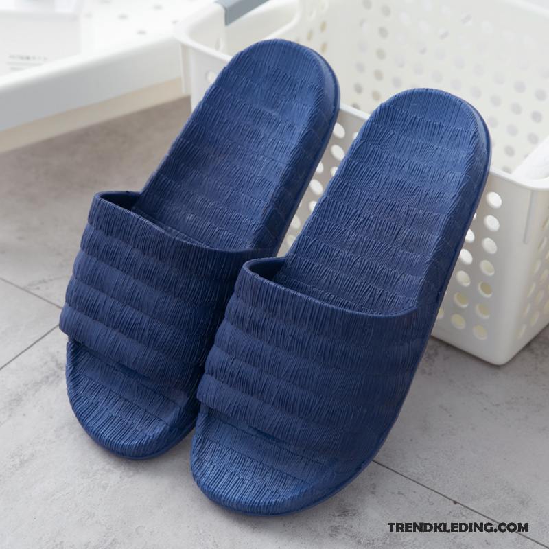 Pantoffels Heren Mannen Dikke Zool Slippers Badkamer Binnen Zachte Zolen Zwart