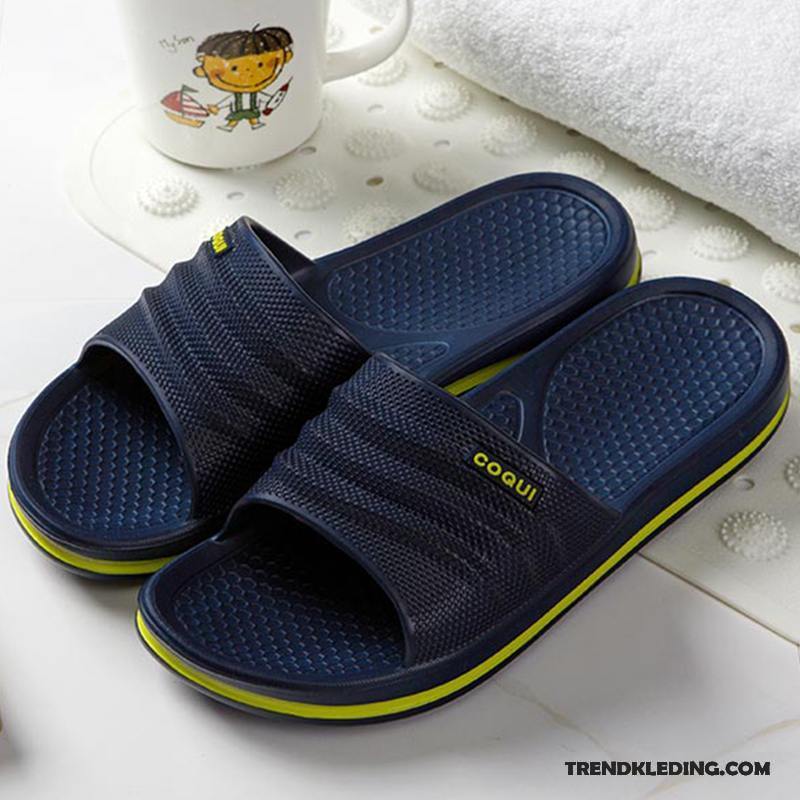 Pantoffels Heren Mannen Koel Slippers Antislip Lovers Badkamer Donkerblauw