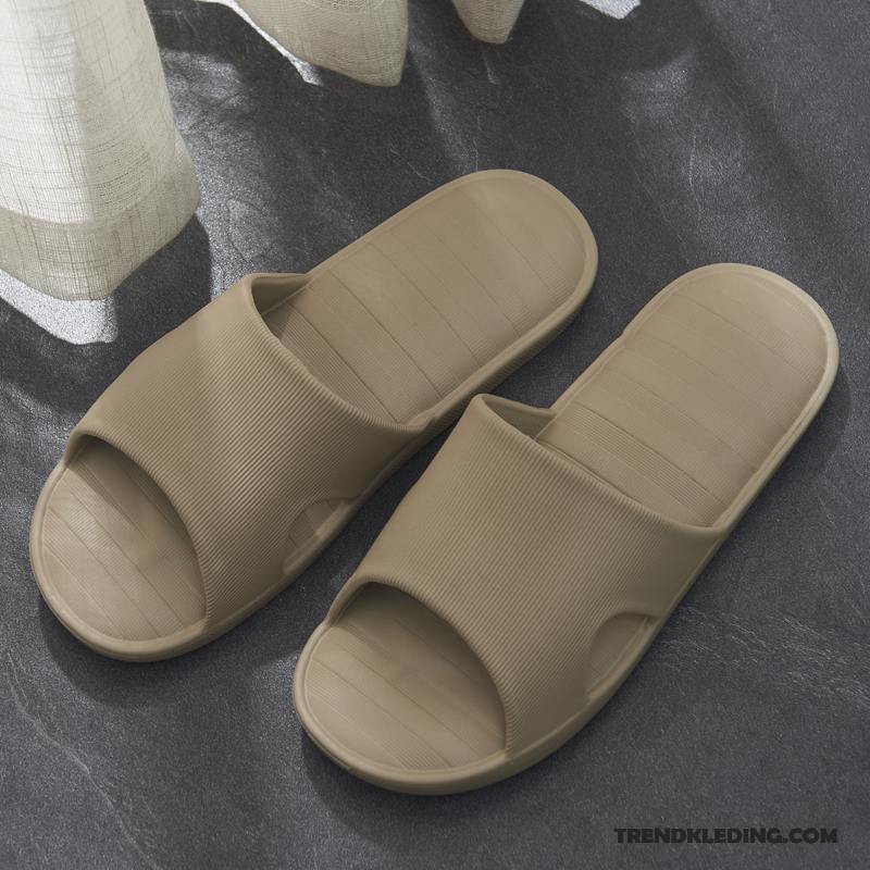 Pantoffels Heren Mannen Zomer Zachte Zolen Slippers Antislip Binnen Grijs